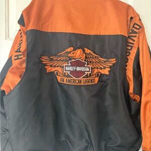 Vintage Harley-Davidson Nylon Biker Moto Bomber Motorcycle Full Zip Jacket XL